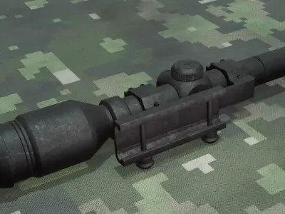 Tactical Sniper Scope - PBR - Game Ready 3D model