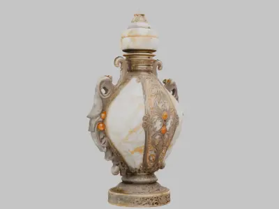 Ornate Perfume Vessel Low-poly 3D model