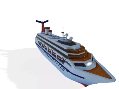 Luxury Cruise Ship 3D Model Fully Textured Low-poly 3D model