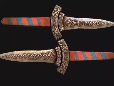 Medieval Dagger Sword Knife Robber Weapon Low-poly 3D model