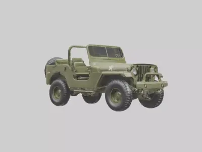 Military Jeep model Low-poly 3D model