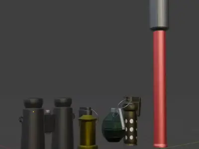 LOW POLY Military Pack Low-poly 3D model get