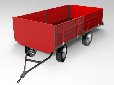 Tractor Trailer Low-poly 3D model