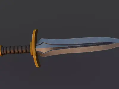  Battle Dagger low poly  Free low-poly 3D model