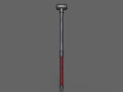 PBR Pipe Weapon V2c Low-poly 3D model