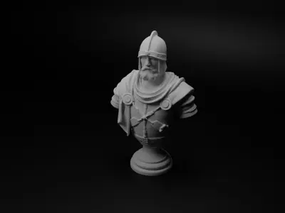 Medieval Knight Bust Chess 3D print model