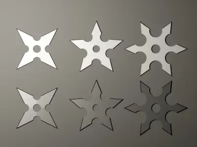 Shuriken Pack Low-poly 3D model