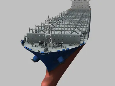 Container ship (New Panamax) + VTEL 3D model