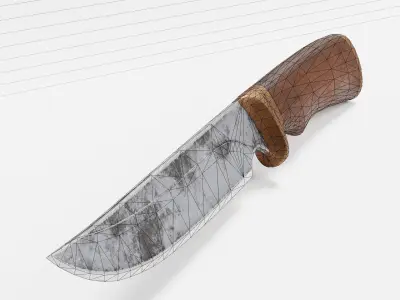 PBR crafted melee weapon hunting knife er1 Low-poly 3D model