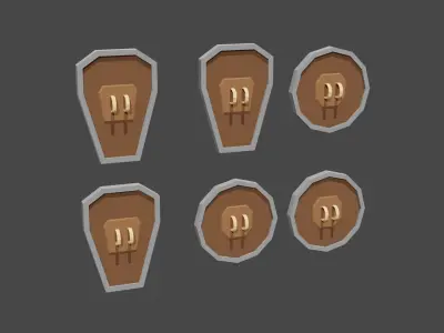 Melee Weapons Low-poly 3D model