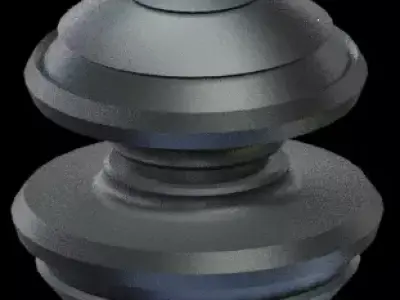 lowpoly UFO metal knob Free low-poly 3D model