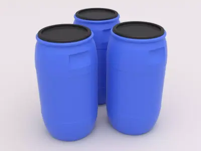 Round Plastic Barrel 01 3D model
