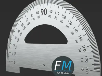 Protractor degree compass 3D model