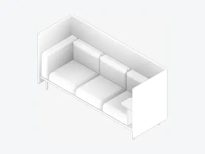 Furniture - Sofa - Contemporary - Flame - - Work Shelf - Right Low-poly 3D model