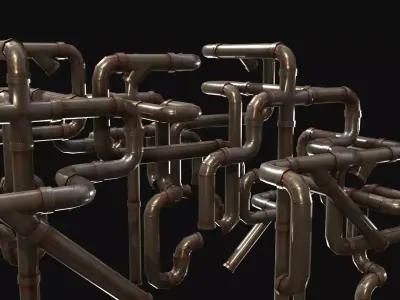 Lead Pipes for Liquid Free low-poly 3D model