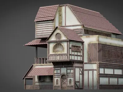 Fantasy Rustic Old Medieval Abandoned House 3D model