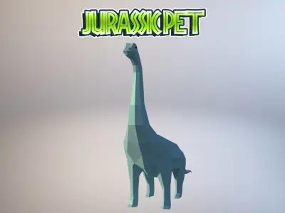 Brachiosaurus dinosaur Low-poly 3D model