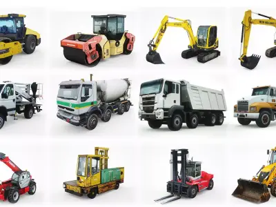 Low-poly Construction units collection Vol1 Low-poly 3D model