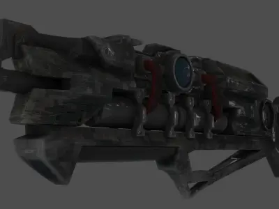 Futuristic shotgun Free low-poly 3D model