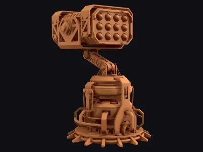 Missile Launcher 4 - Clay 3D model