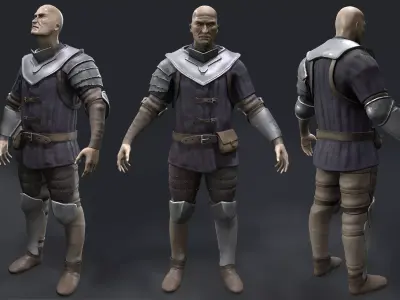 Castle guard Low-poly 3D model