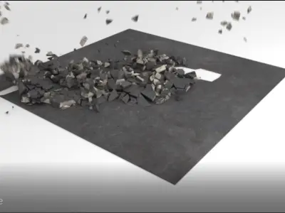 Bomb Crack Ground Line Free low-poly 3D model