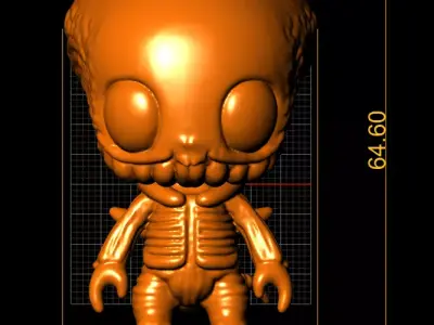 Alien Creature Figure  Funko Pop Style 3D print model