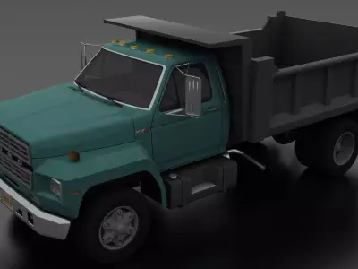 F-Series F-800 Dump Truck 1980 Low-poly 3D model