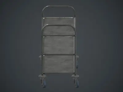 Industrial Tray Trolley 1 PBR Game Ready Low-poly 3D model