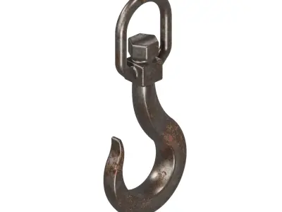 Rusty Industrial Crane Hook 3D model