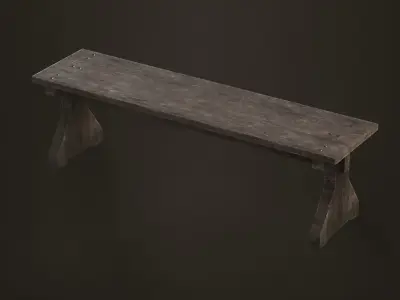 Medieval Dining Table Free low-poly 3D model