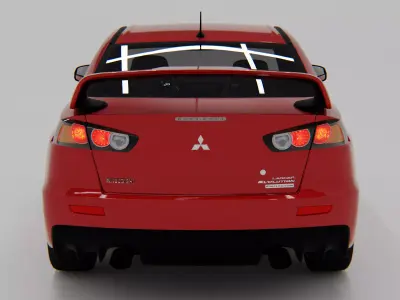 Mitsubishi Lancer Evolution X Elite Tuners Edition 2015 Low-poly 3D model
