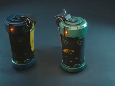 Grenade Game-Ready launcher Low-poly 3D model