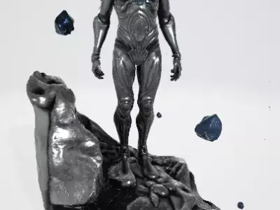 Silver Creature Character 3D model