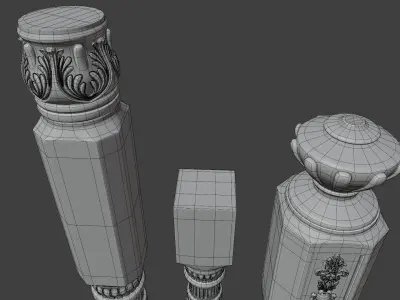 Balusters collection part 2 Free 3D model