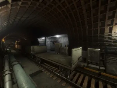 Modular Subway Tunnels for UE Low-poly 3D model