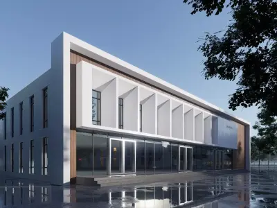 market building Low-poly 3D model purchase