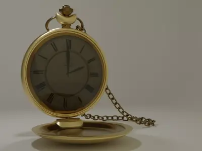 Antique golden Pocket Watch 3D model