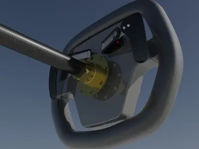 Car steering wheel 3D model