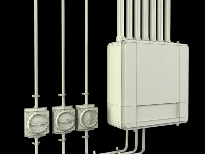 Game Ready 3D Fuse Box Low-poly 3D model
