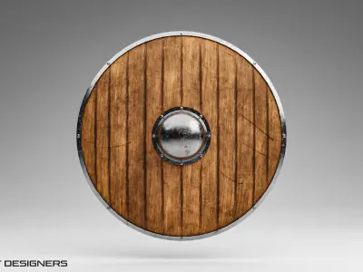 Viking Shield Low-poly 3D model 27