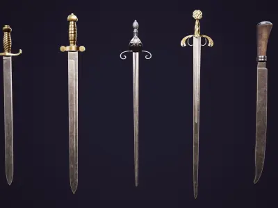 Various Swords Low-poly 3D model
