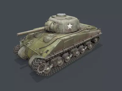 M4 Sherman Low-poly 3D model by v-verchenko1981
