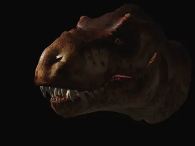 Animated dinasour head Free low-poly 3D model