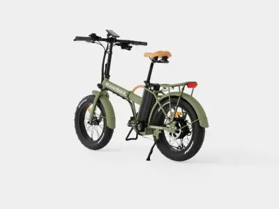 Matte Green Bike Low-poly 3D model