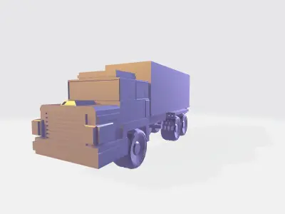 Cube truck  Low-poly 3D model