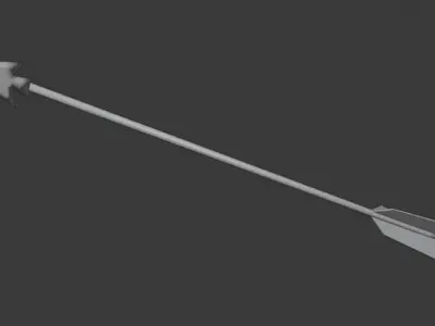 Arrow arrowhead with wooden handle 3D model