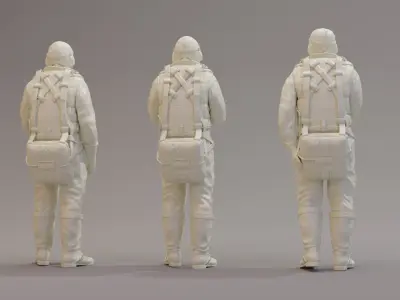 Luftwaffe WWII Aircrew x 3 3D print model