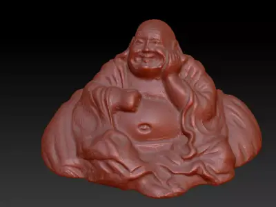 Laughing BUDDHA antique finish 3D print model