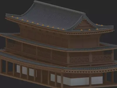 big pagoda Low-poly 3D model